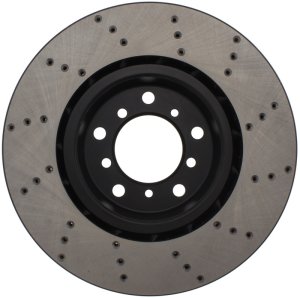 BMW M3 Brake Rotor (1) - Front Right - Stoptech - Drilled Sport - Black - `01-`06