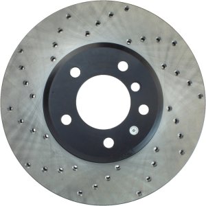 BMW 535i xDrive Brake Rotor (1) - Front Right - Stoptech - Sport Cryo Cross Drilled - Black - `09-`10