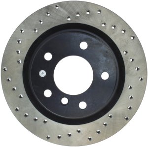 BMW 3 Series Brake Rotor (1) - Rear Right - Stoptech - Drilled Sport - Black - `06-`11