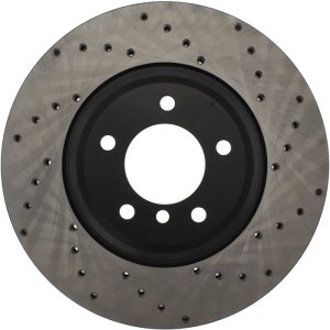 BMW X1 Brake Rotor (1) - Front Left - Stoptech - Cryo Drilled Sport - Black - `11-`15