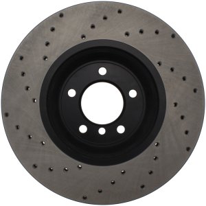 BMW X1 Brake Rotor (1) - Front Left - Stoptech - Drilled Sport - Black - `11-`15