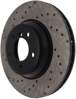 BMW 3 Series Brake Rotor (1) - Front Right - Stoptech - Drilled Sport - Black - `09-`11