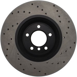 BMW 335i Brake Rotor (1) - Front Right - Stoptech - Drilled Sport - Black - `07-`13