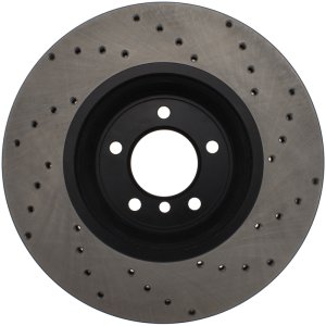 BMW 335i Brake Rotor (1) - Front Right - Stoptech - Drilled Sport - Black - `07-`13