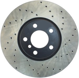 BMW X5 Brake Rotor (1) - Front Left - Stoptech - Drilled Sport - Black - `07-`13
