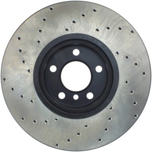 BMW X6 Brake Rotor (1) - Front Left - Stoptech - Drilled Sport - Black - `08-`10