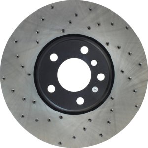 BMW 7 Series Brake Rotor (1) - Front Right - Stoptech - Sport Cryo Drilled - Black E-Coat - 2015