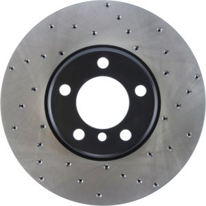BMW ActiveHybrid 3 Brake Rotor (1) - Front Left - Stoptech - Sport Cryo Drilled - Black - `13-`15