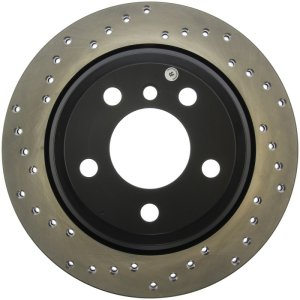 BMW 3 Series Brake Rotor (1) - Front Left - Stoptech - Sport Drilled Rotor - Black E-Coated - `13-`16