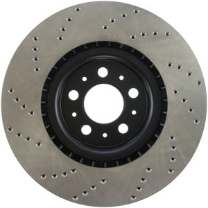 Volvo S60 Brake Rotor (1) - Front Left - Stoptech - Drilled Sport - Black - `04-`07