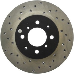 Acura EL Brake Rotor (1) - Front Right - Stoptech - Drilled Sport - Black - `97-`05