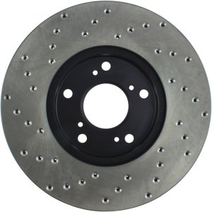 Honda Insight Brake Rotor (1) - Front Left - Stoptech - Cryo Drilled Sport with Black E-Coat - Black - `19-`20