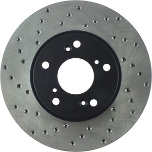 Honda Element Brake Rotor (1) - Front Right - Stoptech - Cryo Drilled Sport - Black - `03-`11
