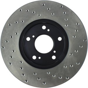 Honda Element Brake Rotor (1) - Front Right - Stoptech - Cryo Drilled Sport - Black - `03-`11