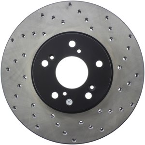 Honda Accord Brake Rotor (1) - Front Left - Stoptech - Drilled Sport - Black - `03-`12
