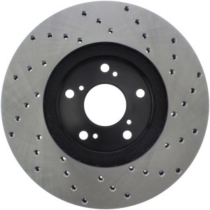 Acura CL Brake Rotor (1) - Front Right - Stoptech - Sport Drilled - Black - `01-`03
