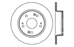 Acura TSX Brake Rotor (1) - Rear Right - Stoptech - Sport Cross Drilled, Black E-Coated - Black - `04-`08 Acura TSX Brake Rotor (1) - Rear Right - Stoptech - Sport Cross Drilled, Black E-Coated - Black - `04-`08