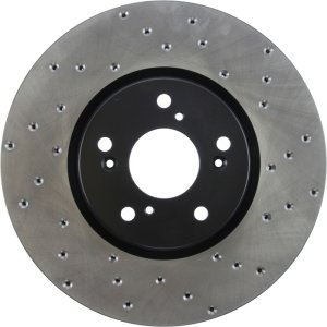 Acura TL Brake Rotor (1) - Front Left - Stoptech - Sport Cryo Drilled - Black - `04-`08