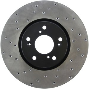 Acura TL Brake Rotor (1) - Front Right - Stoptech - Drilled Sport - Black - `04-`08