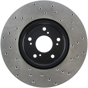 Acura TL-S Brake Rotor (1) - Front Right - Stoptech - Drilled Sport - Black - `04-`08