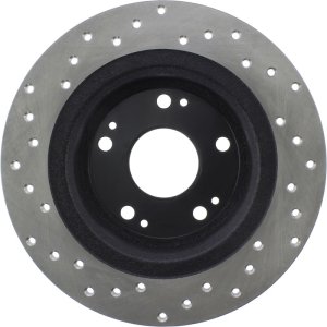 Acura ILX Brake Rotor (1) - Rear Left - Stoptech - Sport Cryo Drilled - Black - `16-`19