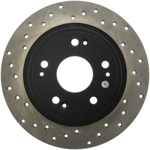 Honda Accord Brake Rotor (1) - Rear Right - Stoptech - Drilled Sport - Black - `05-`20