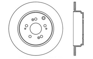 Acura MDX Brake Rotor (1) - Rear Left - Stoptech - Drilled Sport - Black - `07-`13