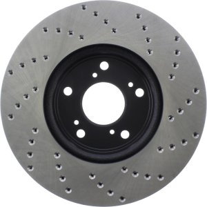 Honda Accord Brake Rotor (1) - Front Right - Stoptech - Cryo Drilled Sport - Black - `13-`20