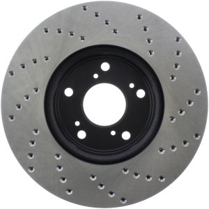 Honda Accord Brake Rotor (1) - Front Right - Stoptech - Drilled Sport - Black - `13-`20