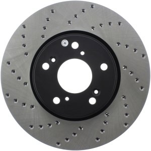 Honda Accord Brake Rotor (1) - Front Right - Stoptech - Drilled Sport - Black - `13-`20