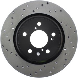 Honda Pilot Brake Rotor (1) - Front Left - Stoptech - Drilled Sport - Black E-Coated - `16-`20