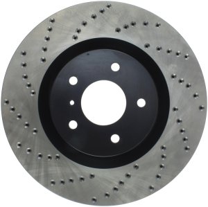 Infiniti G35 Brake Rotor (1) - Front Right - Stoptech - Drilled Sport - Black - `03-`04