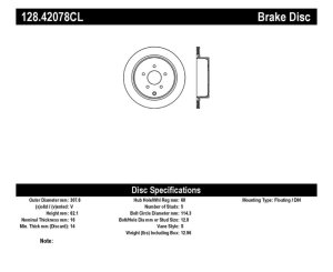 Infiniti Q70 Brake Rotor (1) - Rear Left - Stoptech - Sport Cryo Cross Drilled - Black - `14-`19