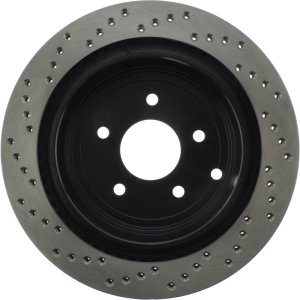 Infiniti Q70L Brake Rotor (1) - Rear Left - Stoptech - Sport Cryo Cross Drilled - Black - `15-`17