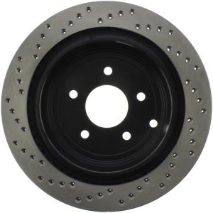 Nissan Pathfinder Brake Rotor (1) - Rear Left - Stoptech - Drilled - Black - `13-`19