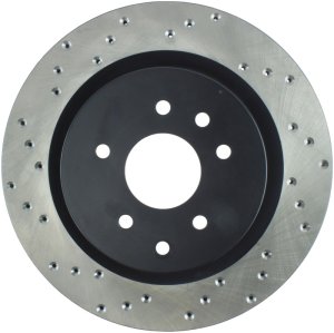Infiniti G35 Brake Rotor (1) - Rear Right - Stoptech - Drilled Sport - Black - `03-`04