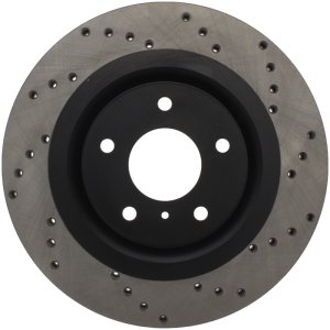 Infiniti EX35 Brake Rotor (1) - Front Left - Stoptech - Drilled Sport - Black E-Coated - `08-`12