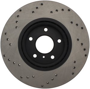 Infiniti M35 Brake Rotor (1) - Front Left - Stoptech - Drilled Sport - Black E-Coated - `06-`10