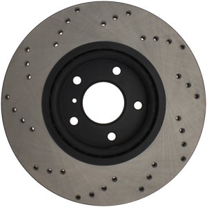 Infiniti EX35 Brake Rotor (1) - Front Right - Stoptech - Drilled Sport - Black - `08-`12
