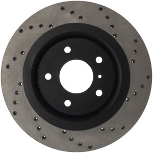 Infiniti G35 Brake Rotor (1) - Front Right - Stoptech - Drilled Sport - Black - `05-`08