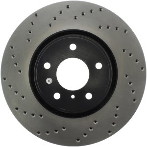 Infiniti QX70 Brake Rotor (1) - Front Right - Stoptech - Sport Drilled - Black - 2014