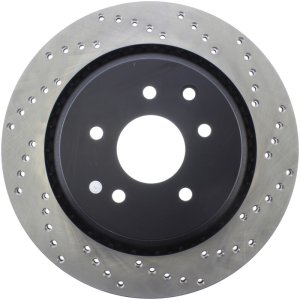 Infiniti Q60 Brake Rotor (1) - Rear Left - Stoptech - Drilled Sport - Black - `14-`16