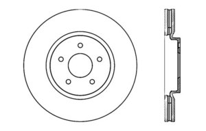 Infiniti QX70 Brake Rotor (1) - Front Right - Stoptech - Sport Cryo Drilled - Black - 2014