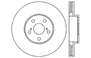 Toyota Corolla Brake Rotor (1) - Front Left - Stoptech - Drilled Sport - Black - `03-`08