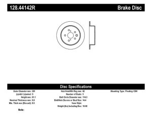 Lexus IS250 Brake Rotor (1) - Rear Right - Stoptech - Drilled Sport - Black - `06-`15