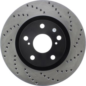 Toyota Matrix Brake Rotor (1) - Front Left - Stoptech - Sport Cryo Drilled - Black - `09-`14