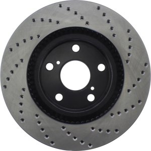 Toyota RAV4 Brake Rotor (1) - Front Right - Stoptech - Sport Drilled Rotor - Black - `06-`18 Toyota RAV4 Brake Rotor (1) - Front Right - Stoptech - Sport Drilled Rotor - Black - `06-`18