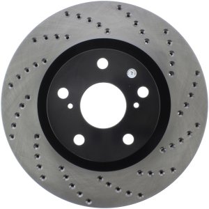 Toyota RAV4 Brake Rotor (1) - Front Left - Stoptech - Sport Cross-Drilled - Black E-Coated - `06-`18