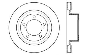 Toyota Sequoia Brake Rotor (1) - Front Right - Stoptech - Drilled Sport + E-Coated - Black - `08-`19