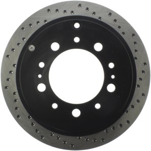 Toyota Land Cruiser Brake Rotors (1) - Rear Left - Stoptech - Drilled Sport - Black - `08-`19